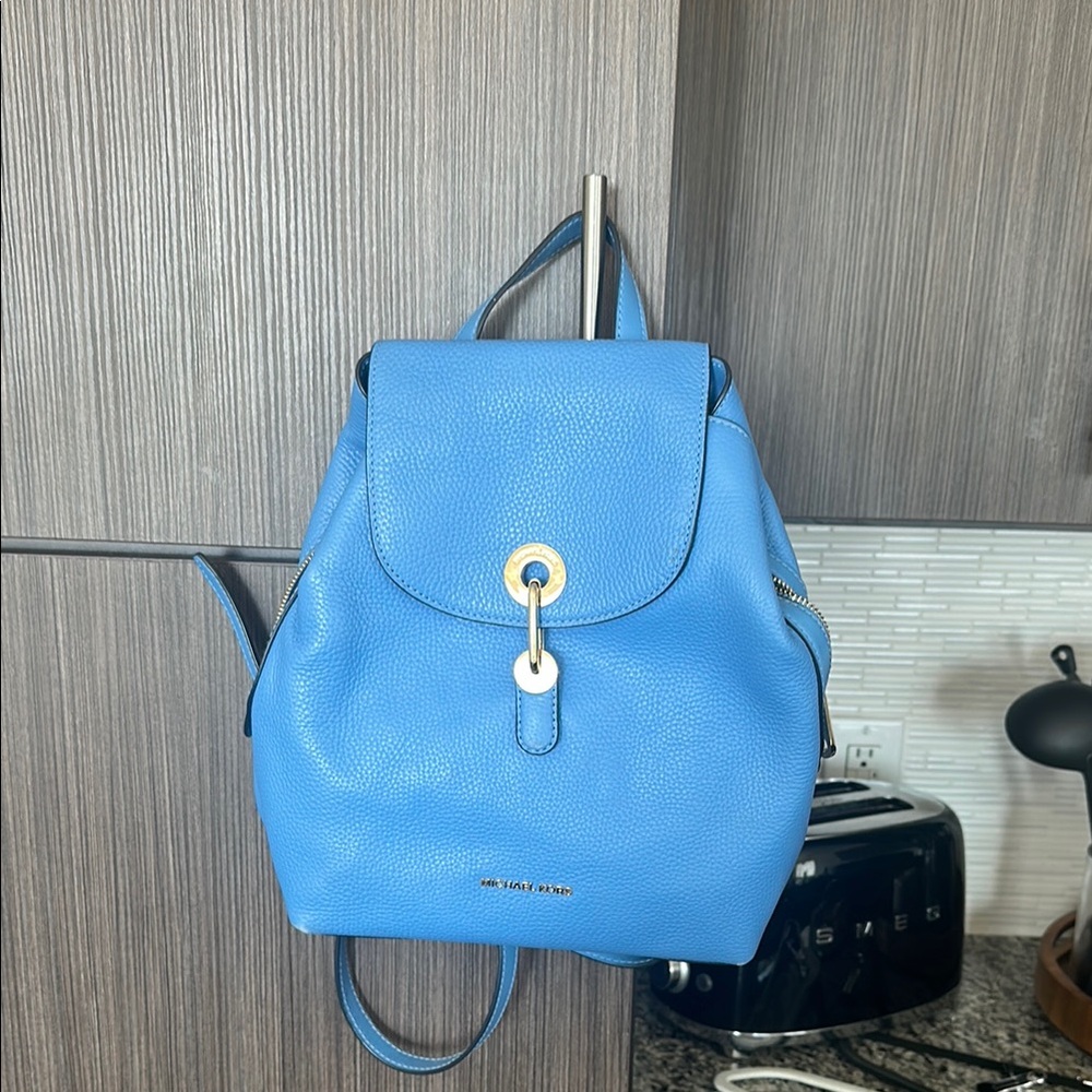 Michael Kors Blue Leather Backpack